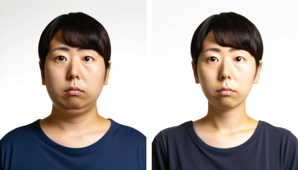 ダイエットによる顔の変化を探求
